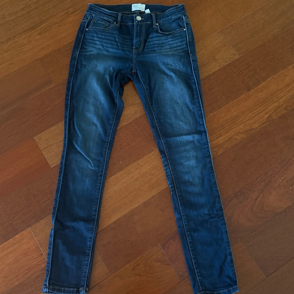 BKE Payton Ankle Skinny Jeans 27 Dark Wash Stretch Denim Whiskered - Picture 7 of 10